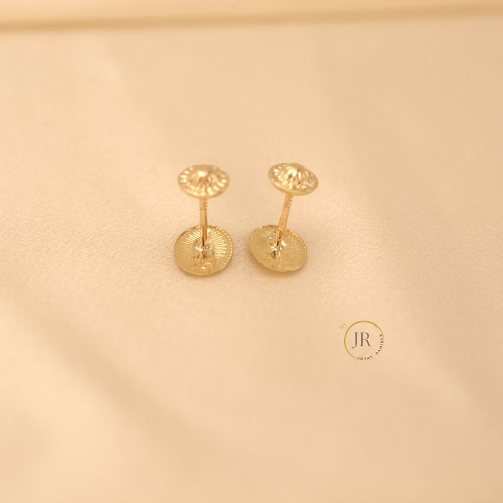 14K Solid Gold Our Lady of Guadalupe Stud Earrings • Catholic Gift for Her - Picture 5 of 7